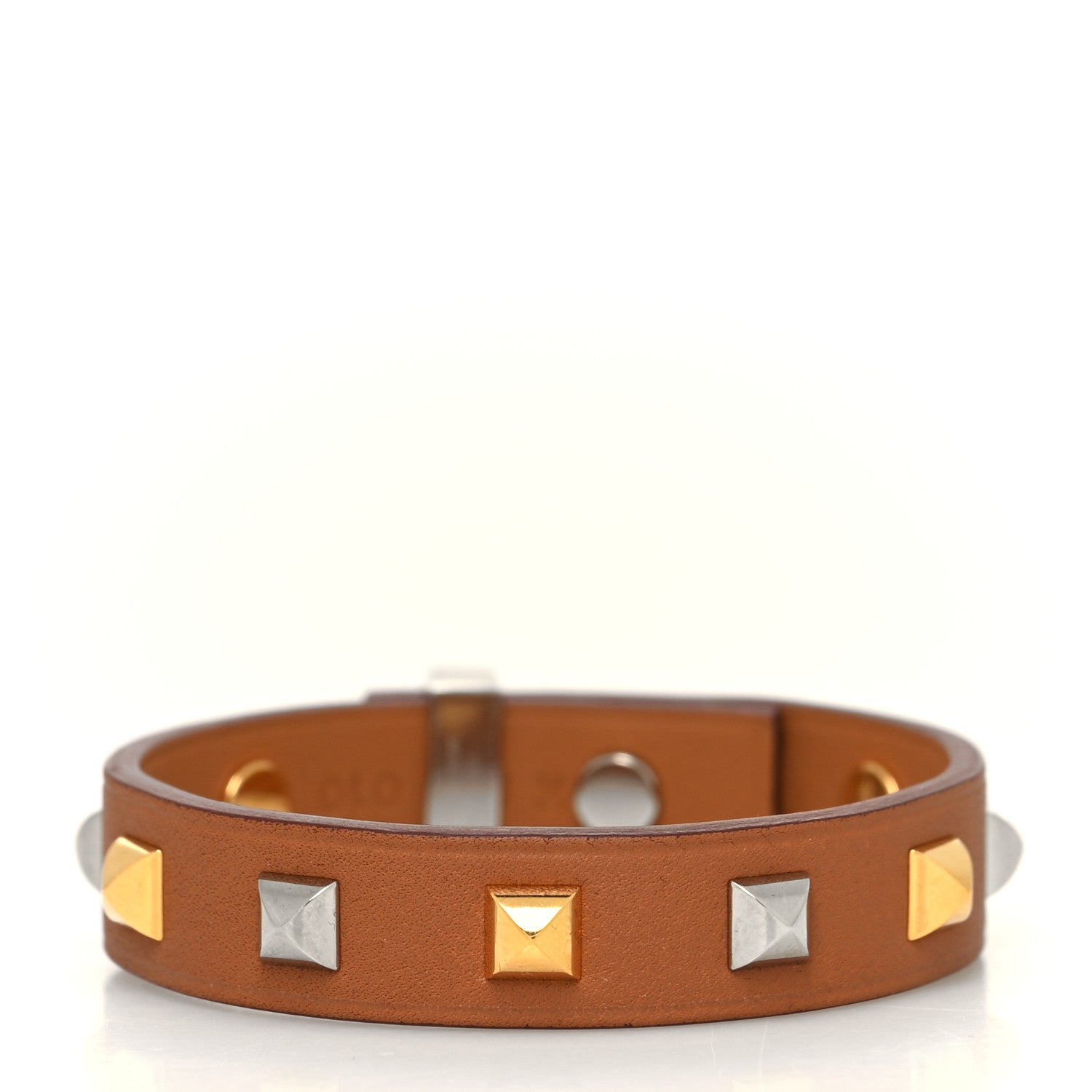 Hermes Swift Mini Dog Square Studded Bracelet T2 Gold 3 of 6