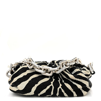 Bottega Veneta Nappa Zebra Print The Pouch Chain White Black 1 of 10