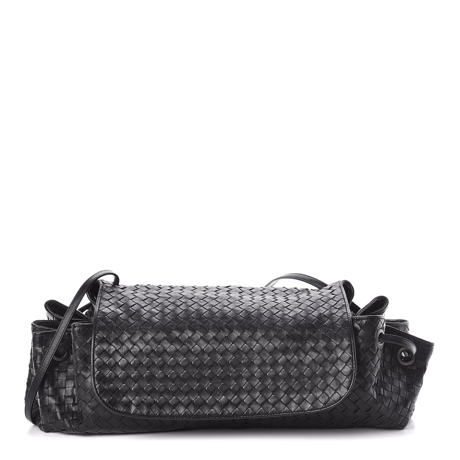 Bottega Veneta Nappa Intrecciato Shoulder Bag Black 1 of 9