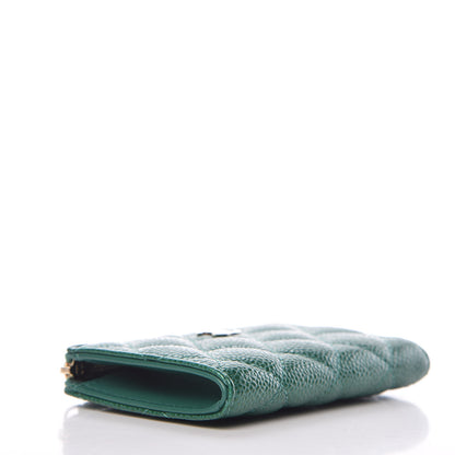 Chanel Metallic Caviar Quilted Key Holder Case Green 4 of 7