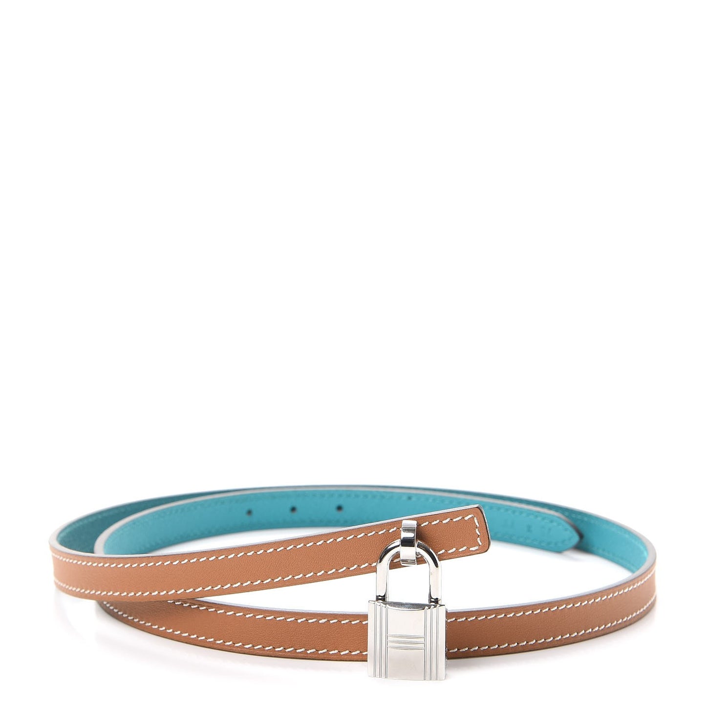 Swift Epsom 13mm Romance Belt 75 Gold Bleu Paon