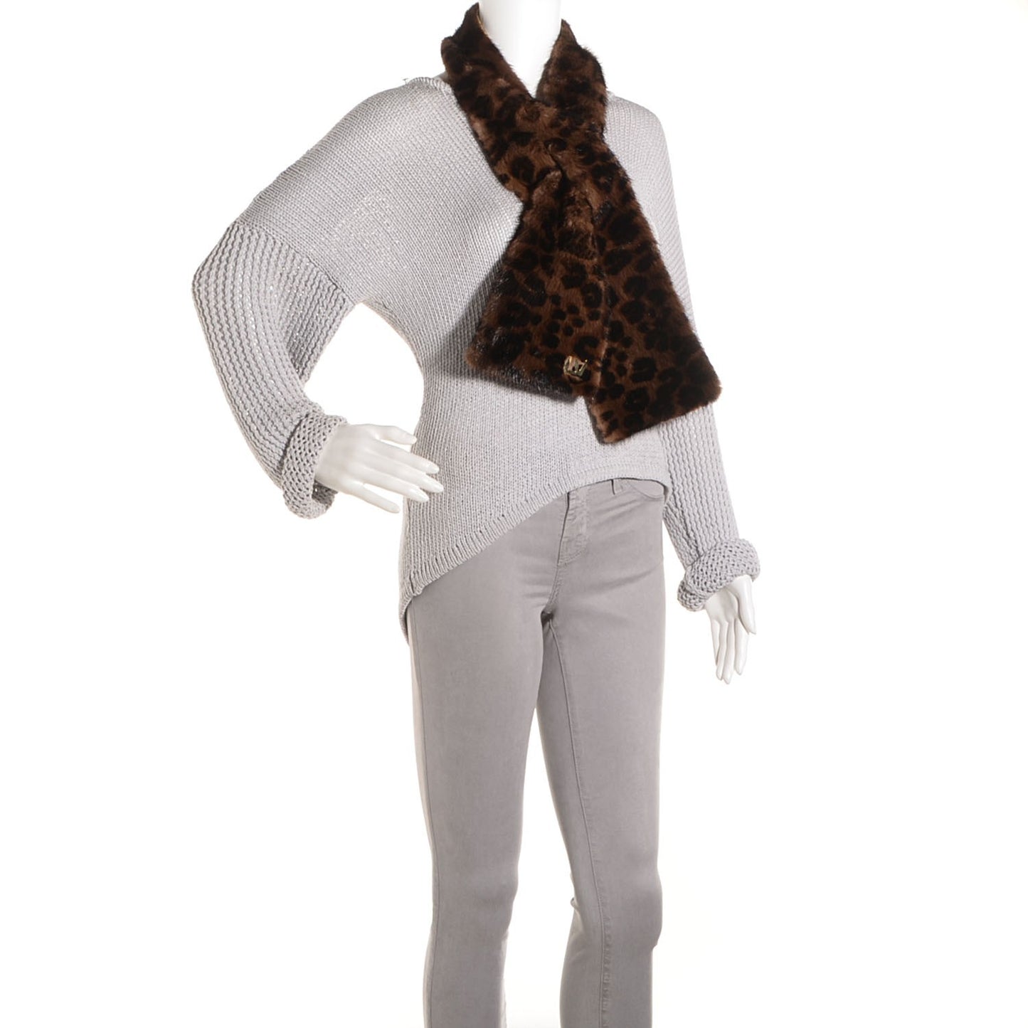 Mink Leopard Print Scarf