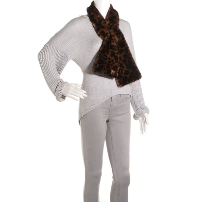 Louis Vuitton Mink Leopard Print Scarf 2 of 4