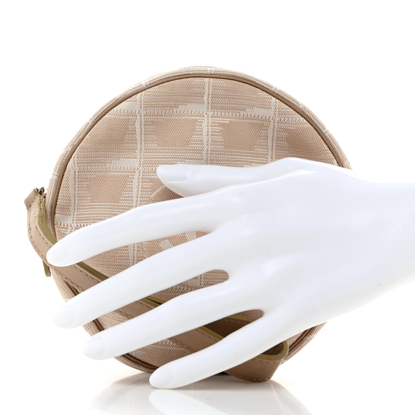 Nylon Travel Wristlet Beige