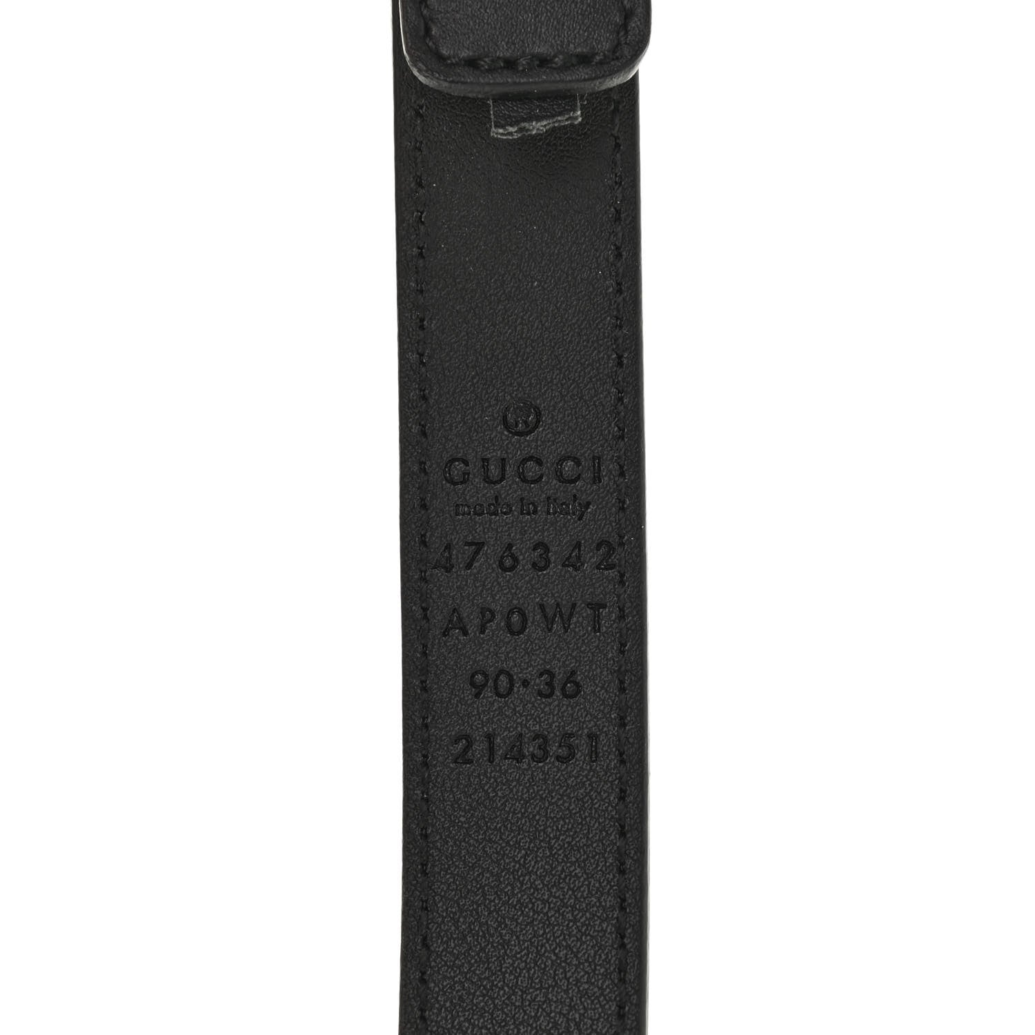 Gucci Calfskin Pearl Double G 20mm Belt 90 36 Black Cream 5 of 11