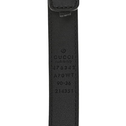 Gucci Calfskin Pearl Double G 20mm Belt 90 36 Black Cream 5 of 11