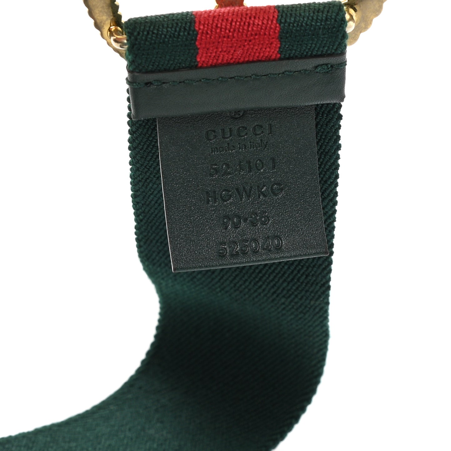 Canvas Torchon Double G Web Belt 90 36 Verde