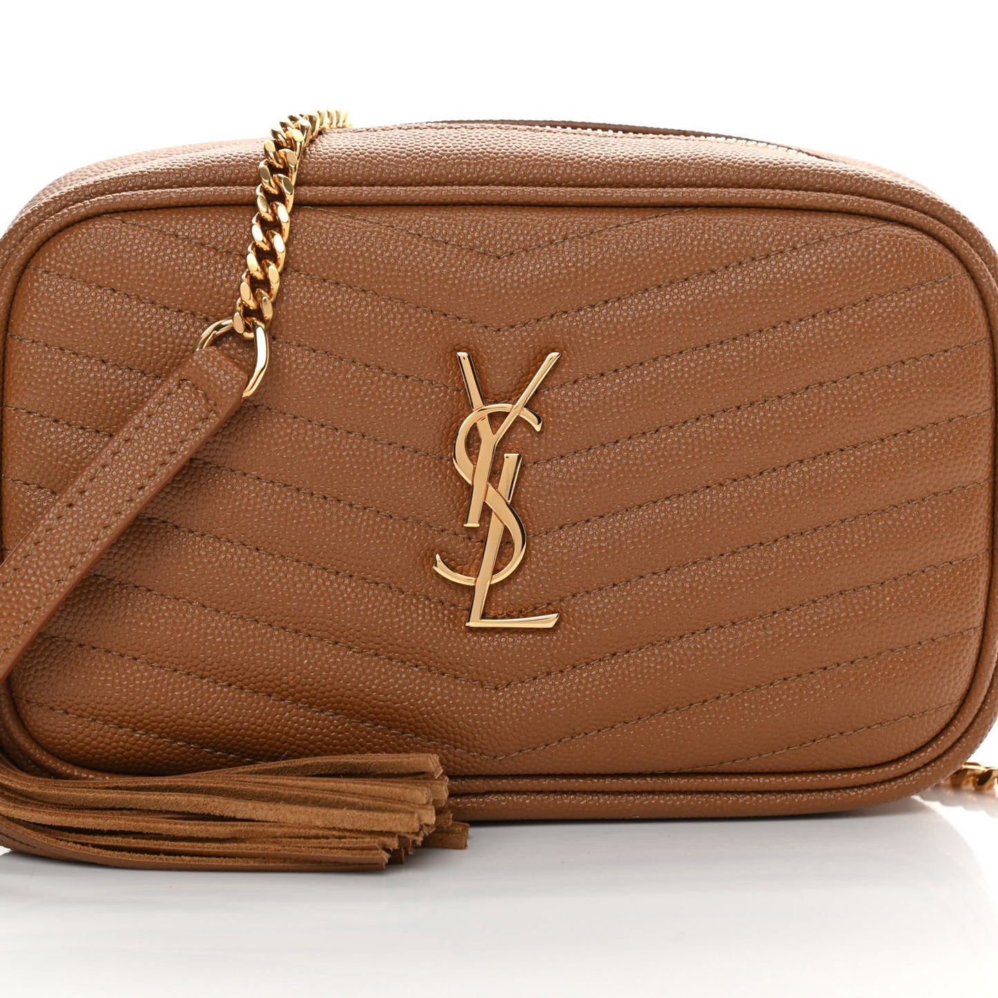 Grain De Poudre Matelasse Monogram Mini Lou Camera Bag Dark Natural