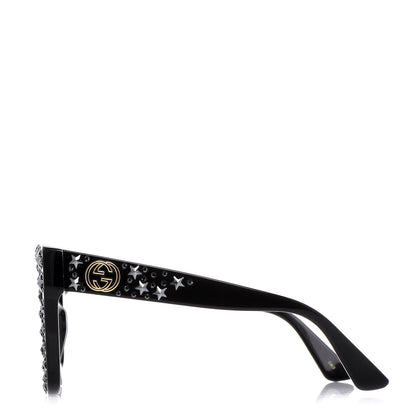 Gucci Acetate Stars Cat Eye Sunglasses GG0116S Black 3 of 7