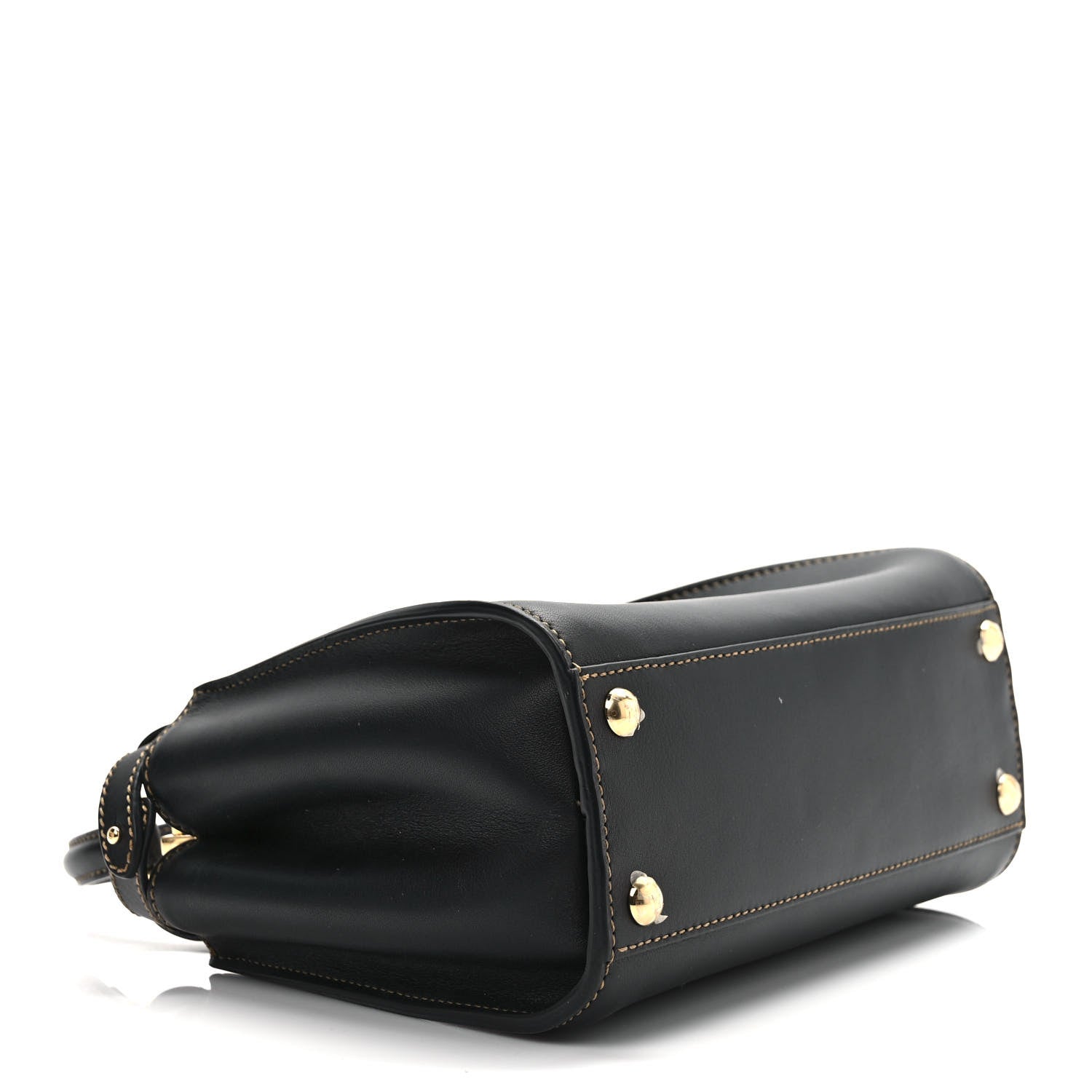 Fendi Vitello King Canvas Chinese New Year Tiger Embroidered Mini Peekaboo Iconic Satchel Black Dark Yellow 4 of 9