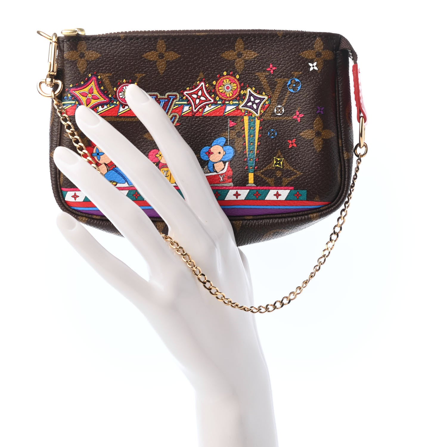 Louis Vuitton Monogram 2020 Christmas Animation Bumper Cars Mini Pochette Accessories Coquelicot 2 of 8