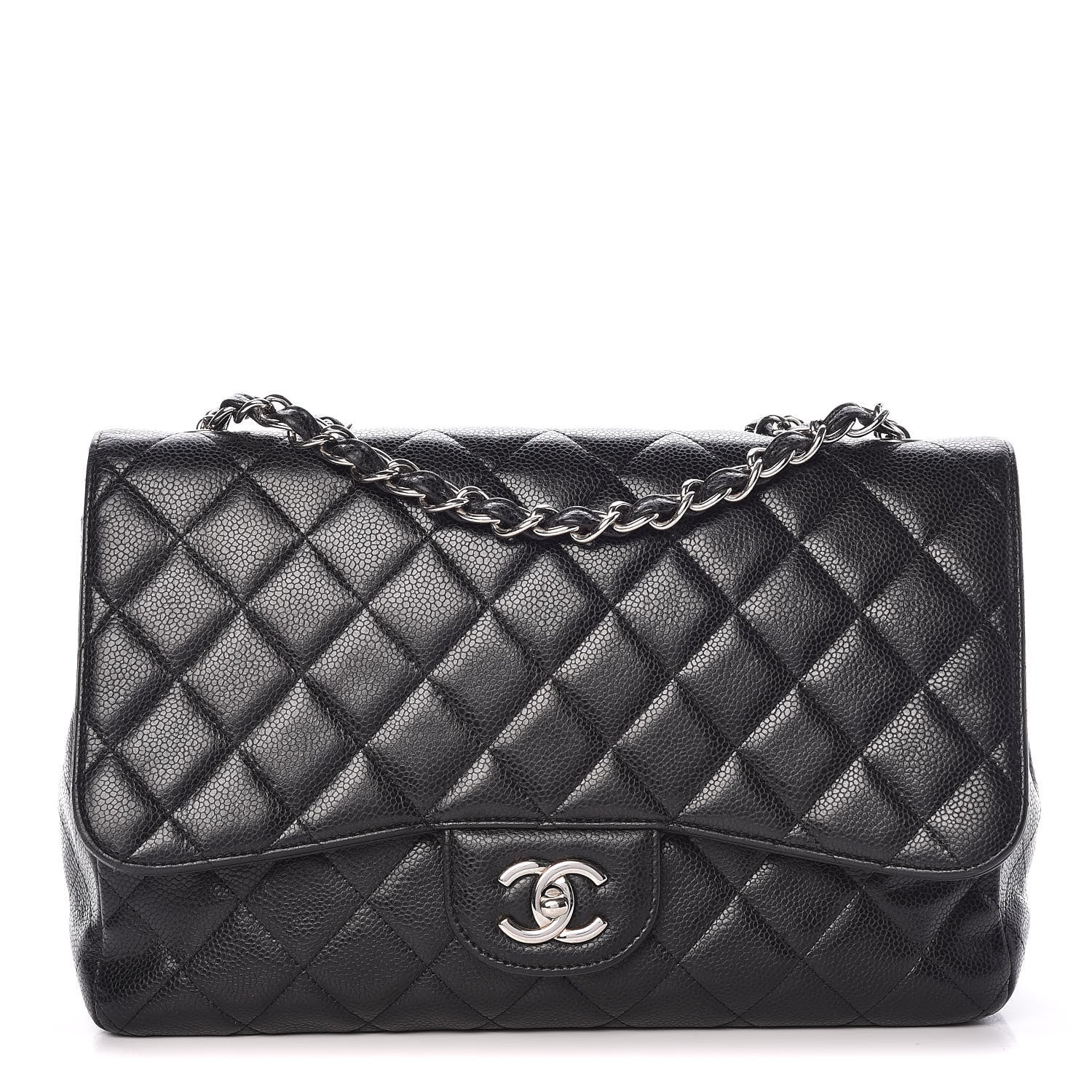 Chanel Caviar Quilted Jumbo Single Flap Black 1 of 17