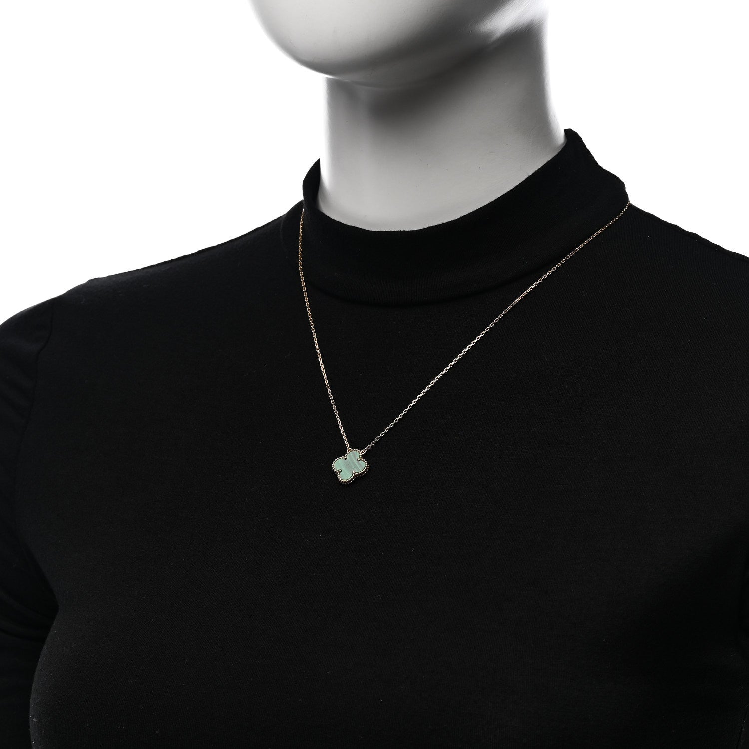 Van Cleef & Arpels 18K Yellow Gold Malachite Vintage Alhambra Pendant Necklace 2 of 5