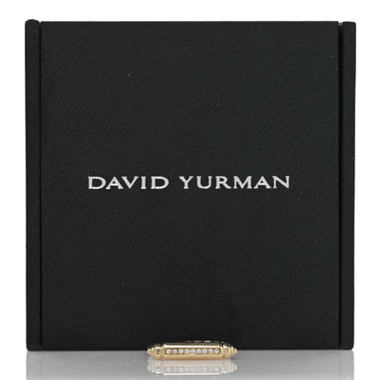 David Yurman 18K Yellow Gold Diamond Lexington Barrel Ring 53 6.5 5 of 5