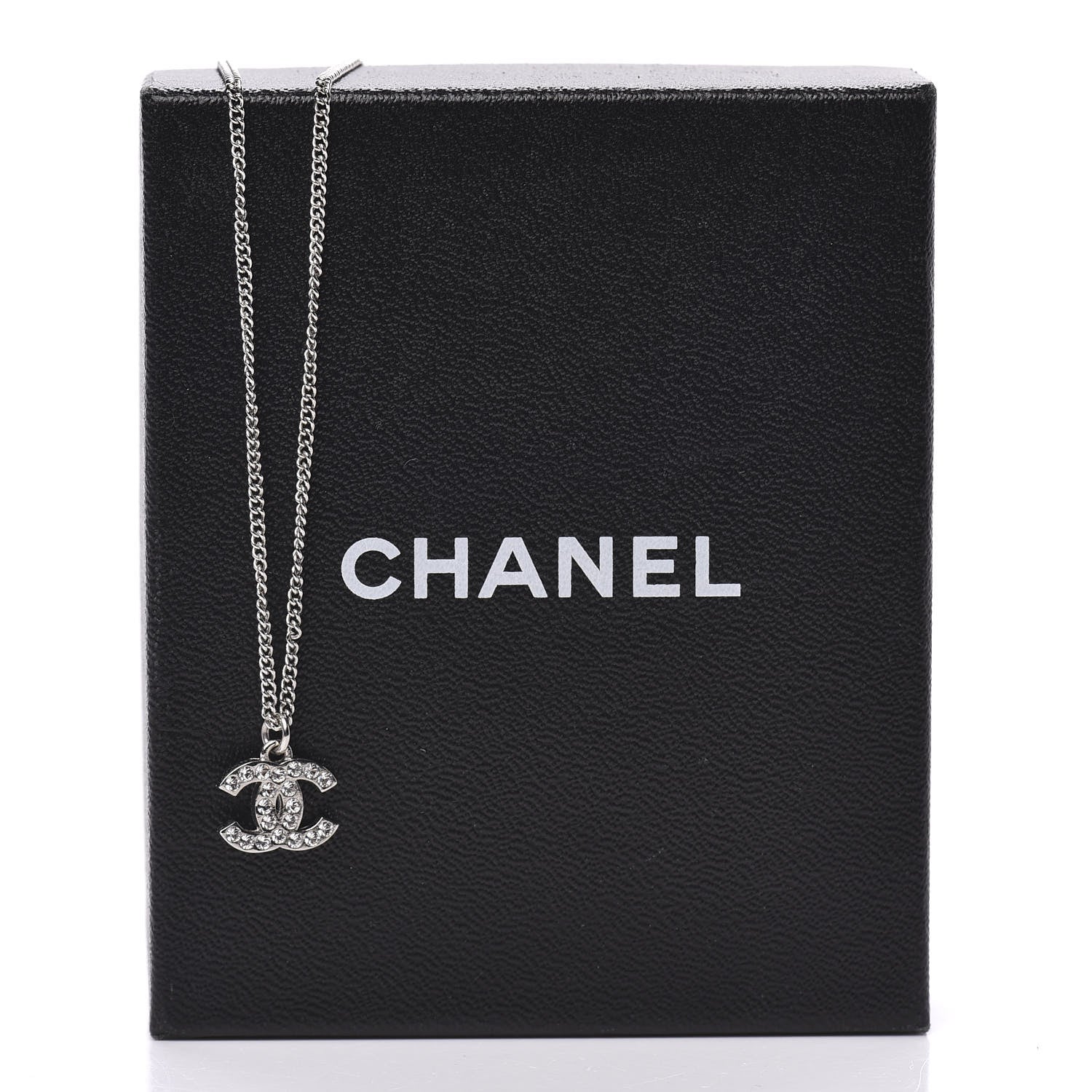 Chanel Crystal CC Necklace Silver 5 of 5