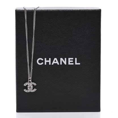 Chanel Crystal CC Necklace Silver 5 of 5