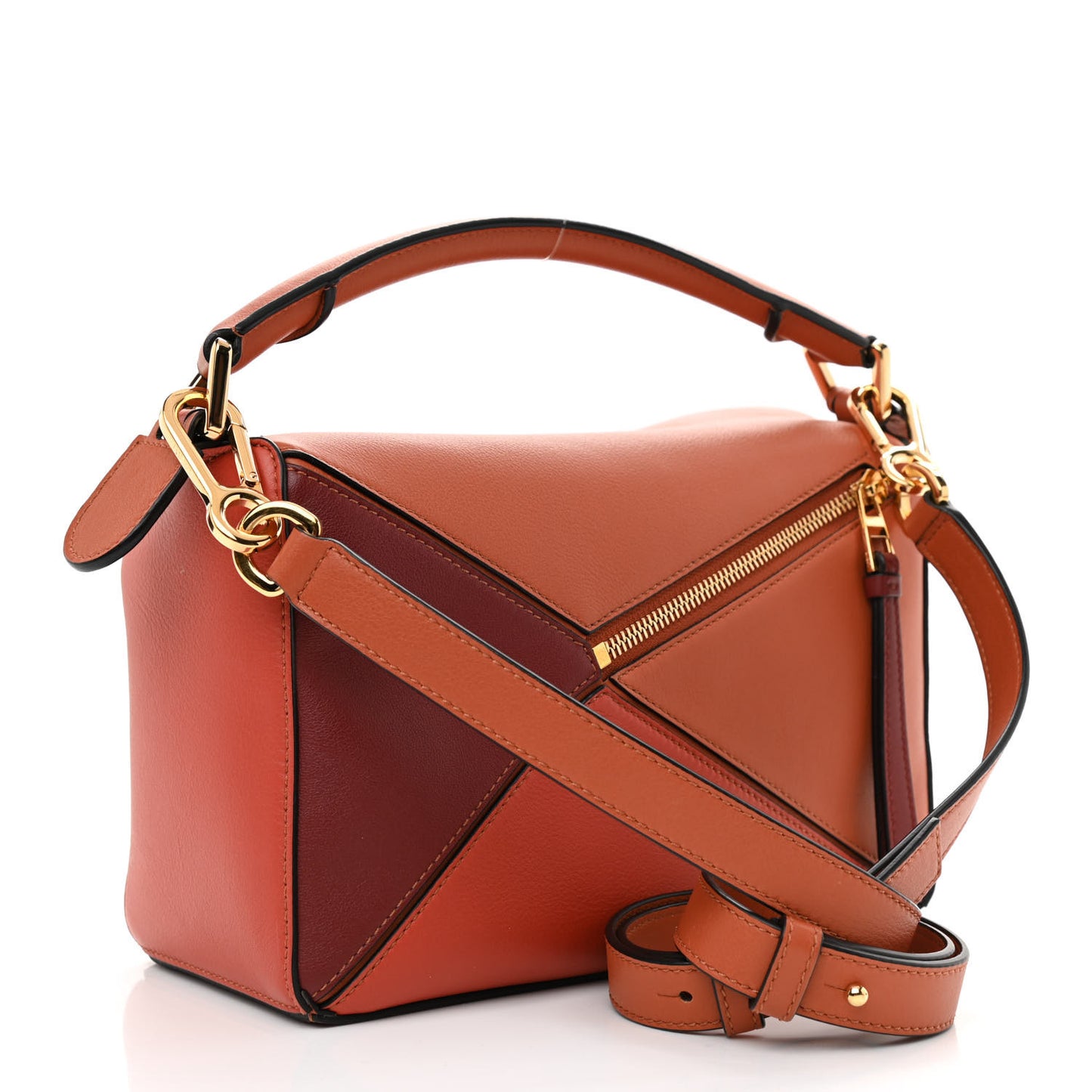Calfskin Small Puzzle Bag Spice Orange Pumpkin