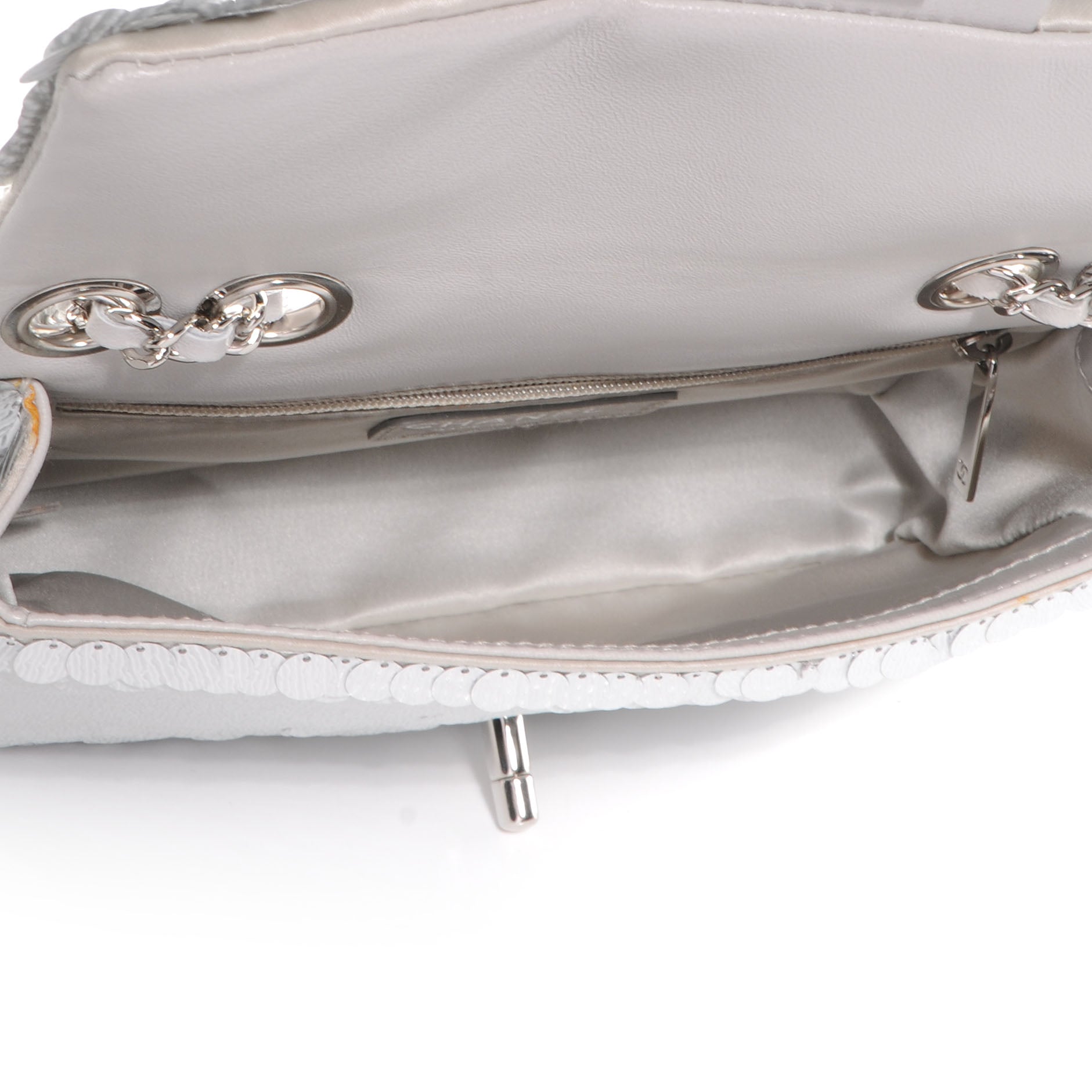 Chanel Sequin Paillette Small Flap Silver 5 of 8