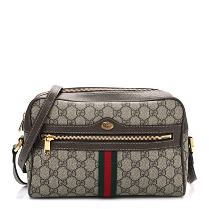 Gucci GG Supreme Monogram Web Small Ophidia Shoulder Bag Brown 1 of 9
