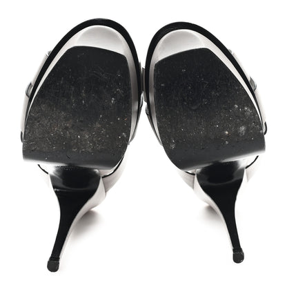 Saint Laurent Calfskin Tribute 105 Platform Sandals 38 Grey 6 of 9