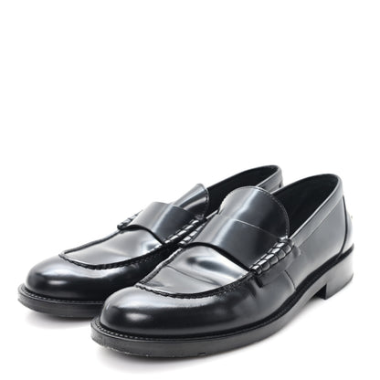 Chanel Shiny Calfskin Logo Loafers 38.5 Black 4 of 8