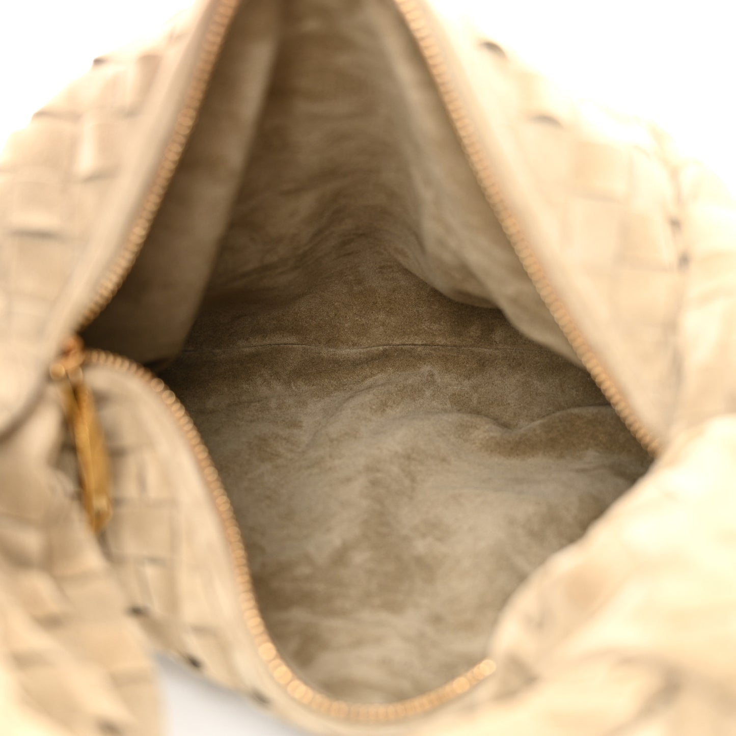 Suede Calfskin Intrecciato Teen Jodie Hobo Beige