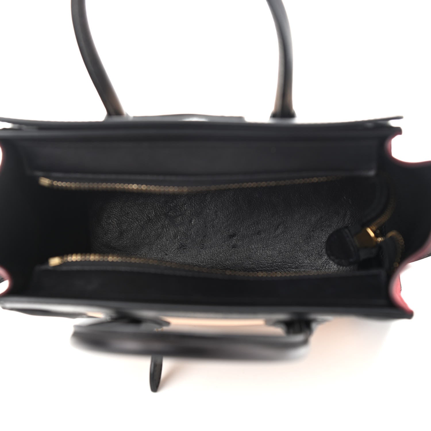 Celine Drummed Calfskin Nubuck Nano Tri-Color Luggage Ruby 5 of 15