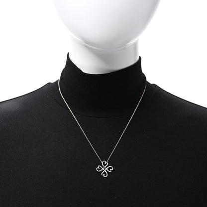Tiffany Sterling Silver Loving Heart Clover Pendant Necklace 3 of 4
