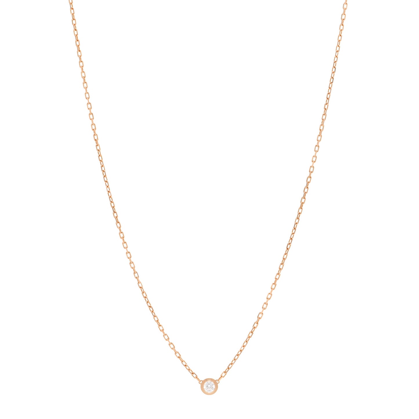 18K Pink Gold Diamond SM D'Amour Pendant Necklace