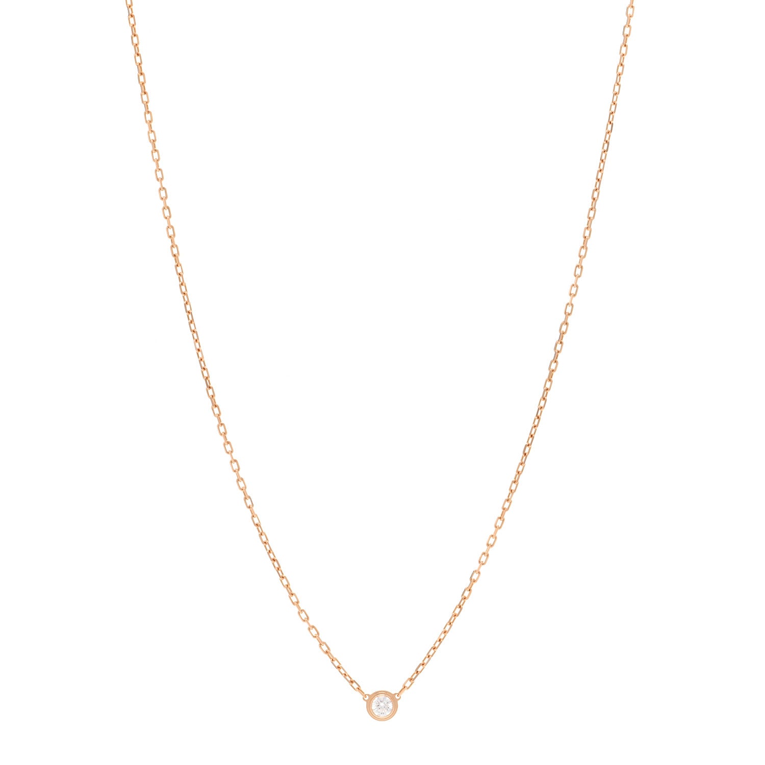 Cartier 18K Pink Gold Diamond SM D'Amour Pendant Necklace 1 of 5