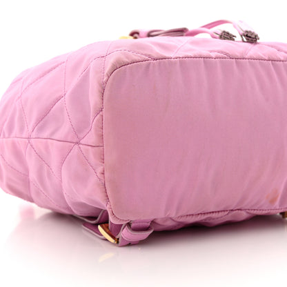 Prada Tessuto Nylon Vela Quilted Cinch Backpack Pink 8 of 16