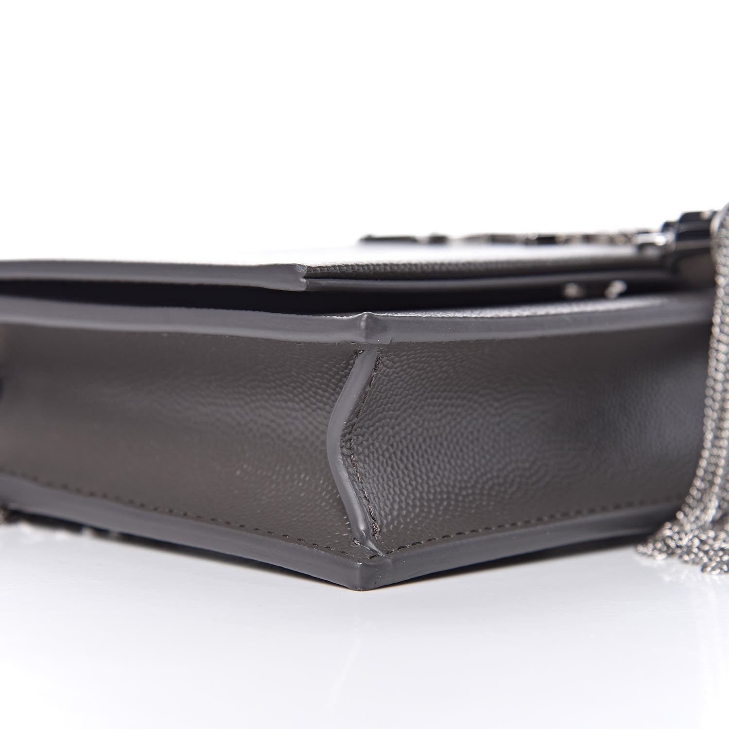 Saint Laurent Grain De Poudre Small Classic Monogram Kate Tassel Chain Wallet Gray 7 of 8