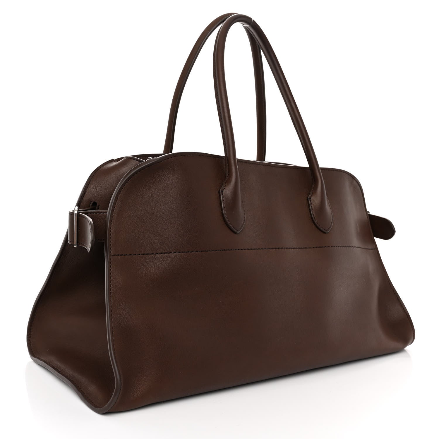 The Row Polished Saddle Calfskin EW Margaux Dark Chocolate 3 of 9