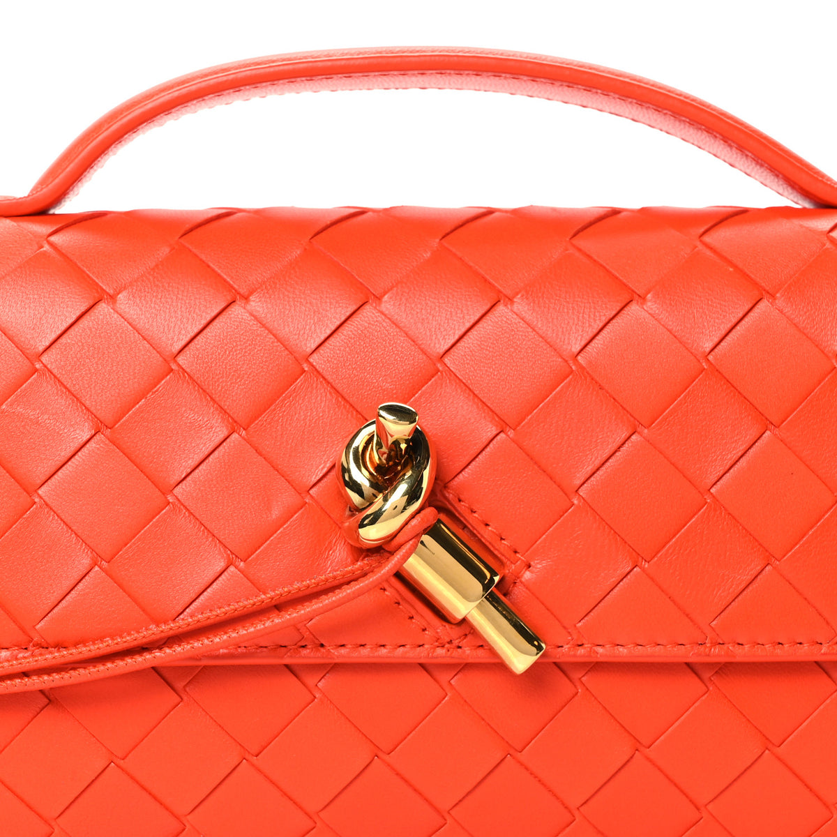Bottega Veneta Nappa Intrecciato Long Andiamo Top Handle Clutch Orange 8 of 10