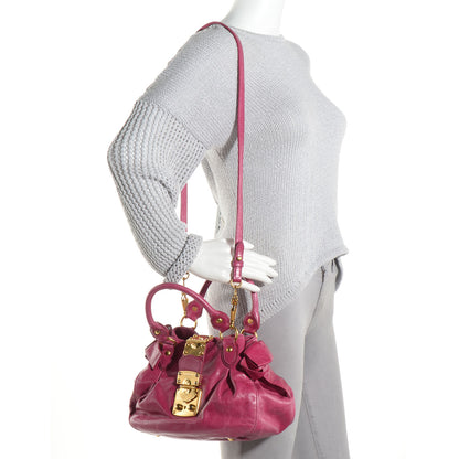 Miu Miu Vitello Lux Mini Bow Bag Rosa 2 of 10