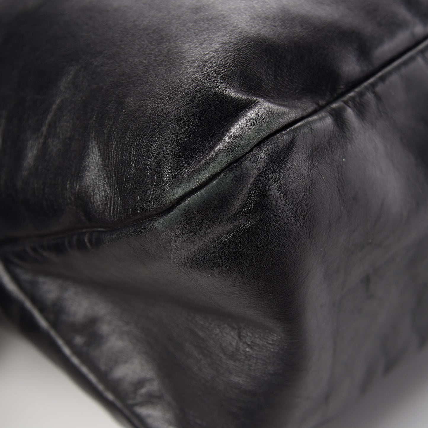 Calfskin Large Horsebit Chain Hobo Black