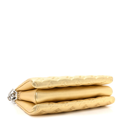 Louis Vuitton Lambskin Embossed Monogram Coussin PM Gold 4 of 14
