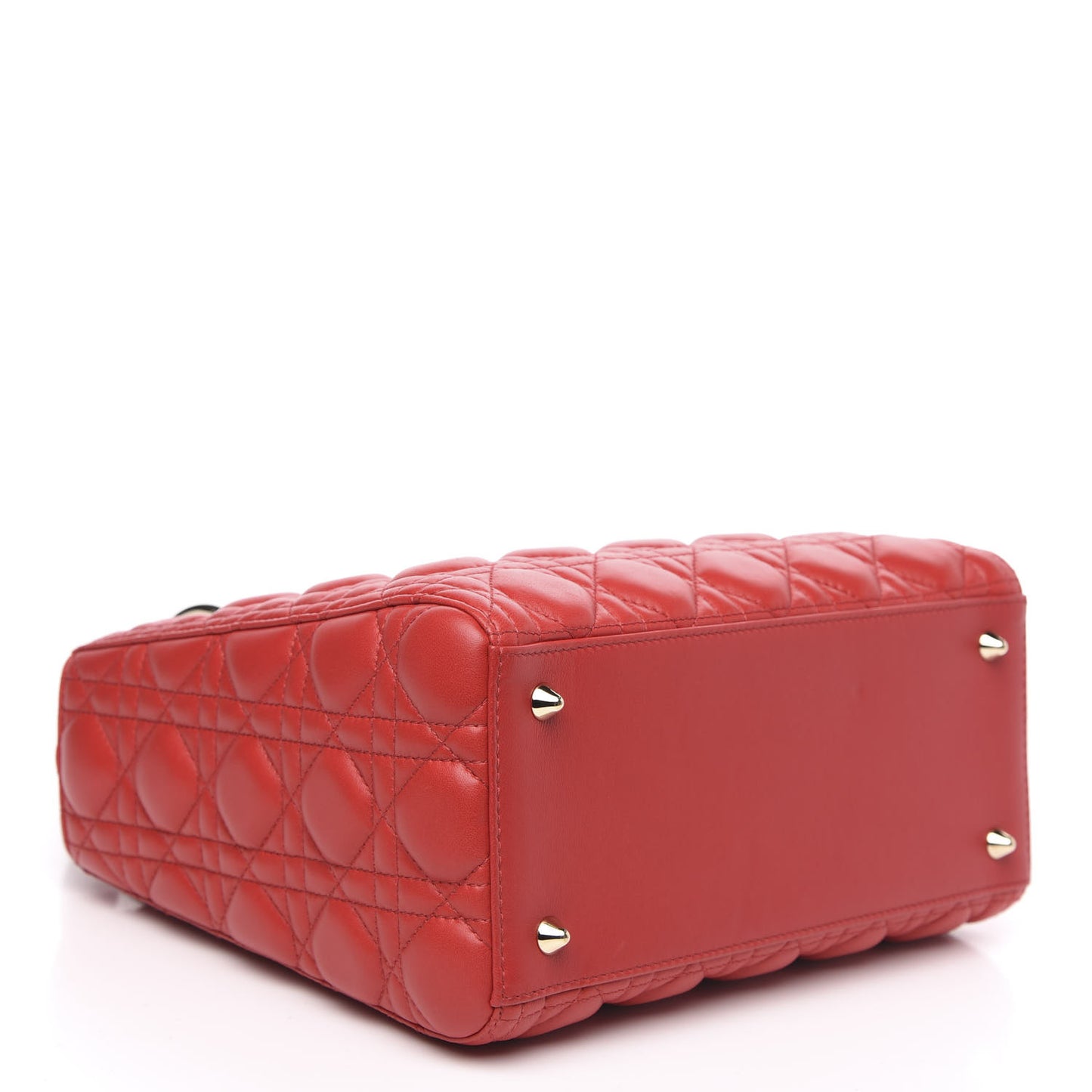 Lambskin Cannage Medium Lady Dior Red