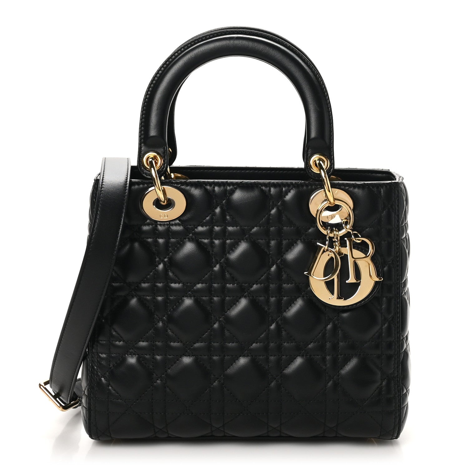 Christian Dior Lambskin Cannage Medium Lady Dior Black 1 of 10