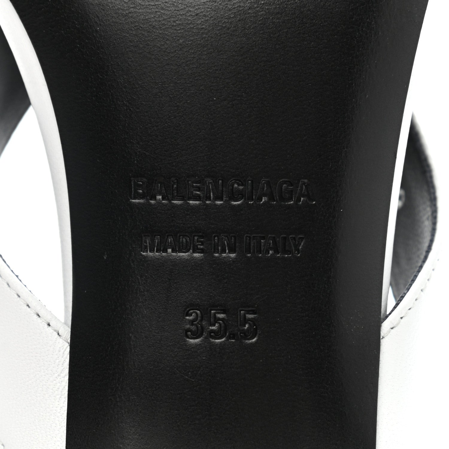 Balenciaga Calfskin Double Square Flat 60mm Sandals 35.5 White 8 of 8