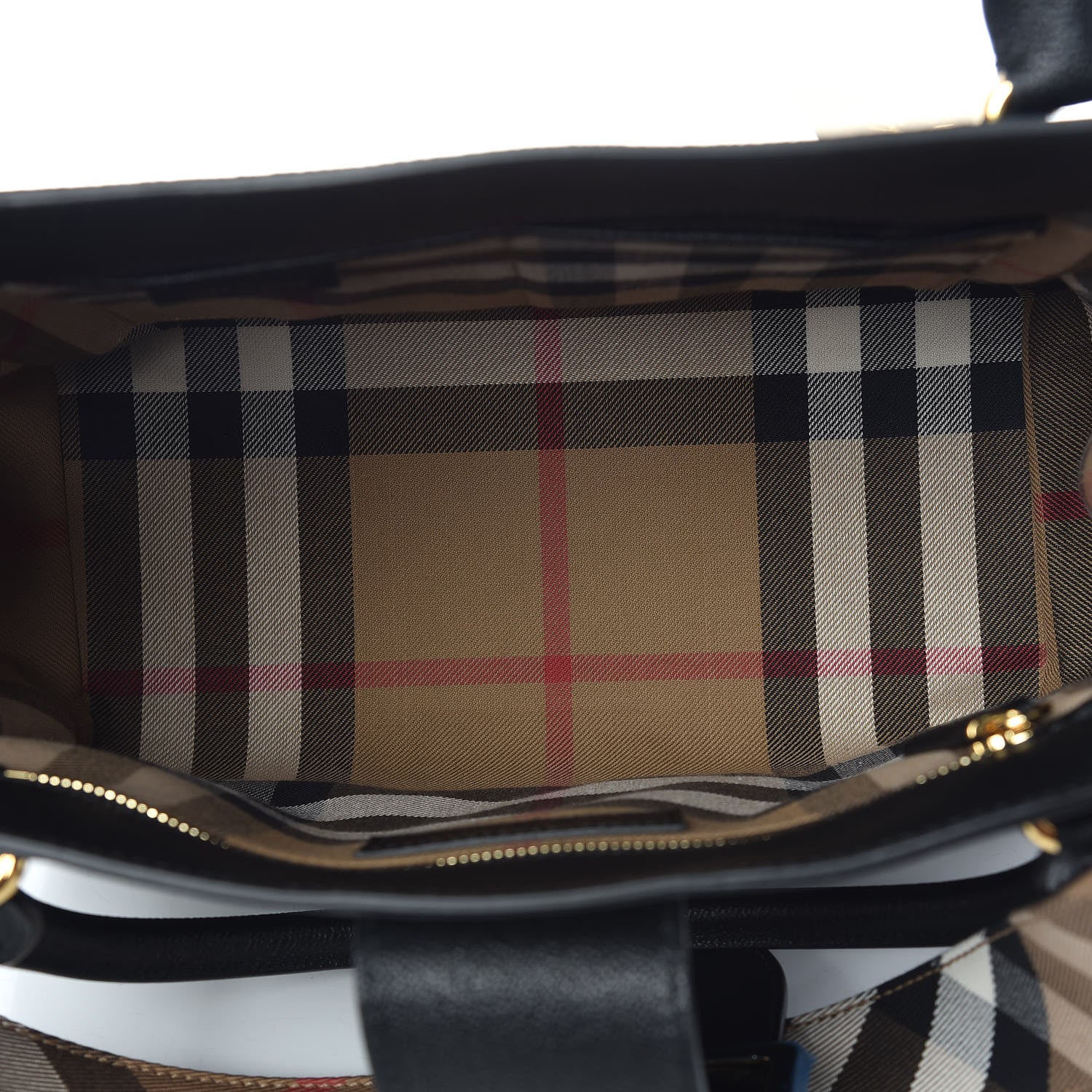 Burberry Soft Grain Calfskin Medium Buckle Tote Black 5 of 9