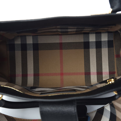 Burberry Soft Grain Calfskin Medium Buckle Tote Black 5 of 9