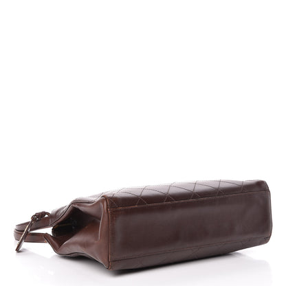 Chanel Lambskin Diamond Stitched Shoulder Bag Brown 4 of 22