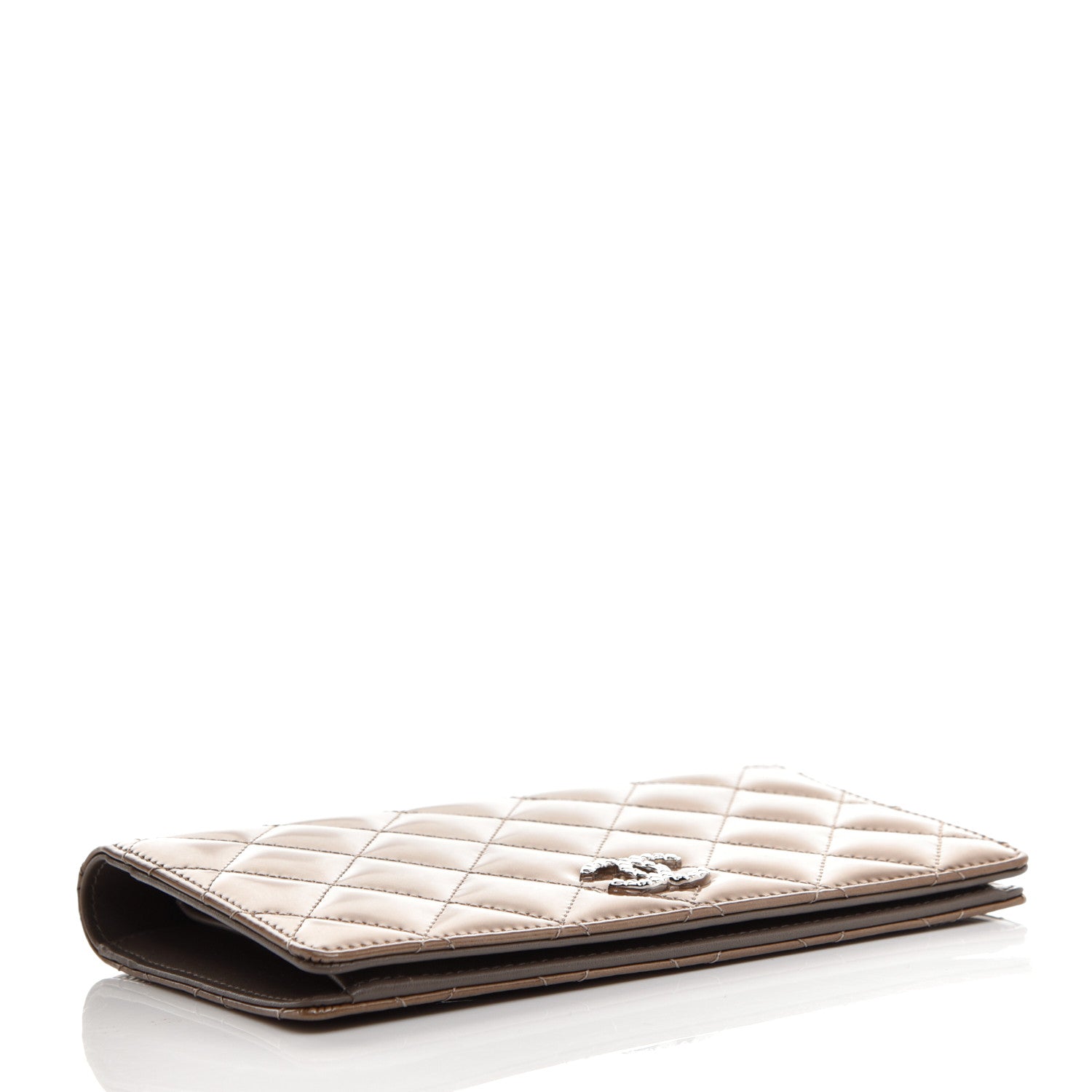 Chanel Patent Quilted Brilliant Yen Wallet Khaki 4 of 7