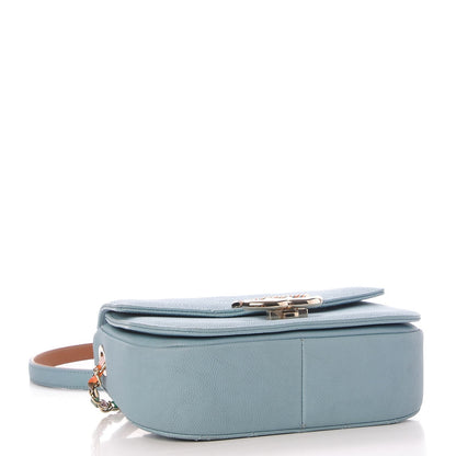 Chanel Grained Calfskin Quilted Small Cuba Top Handle Flap Blue 4 of 9
