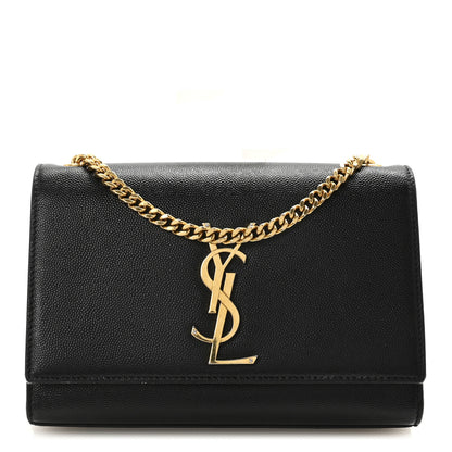 Saint Laurent Grain De Poudre Small Monogram Kate Satchel Black 1 of 9