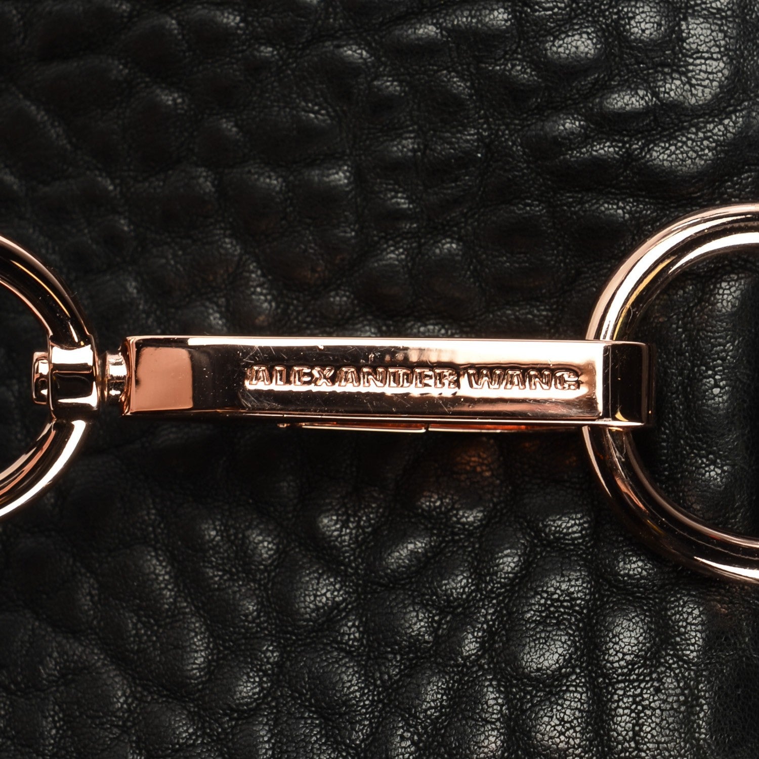 Alexander Wang Pebbled Lambskin Rocco Black Rose Gold Hardware 9 of 9