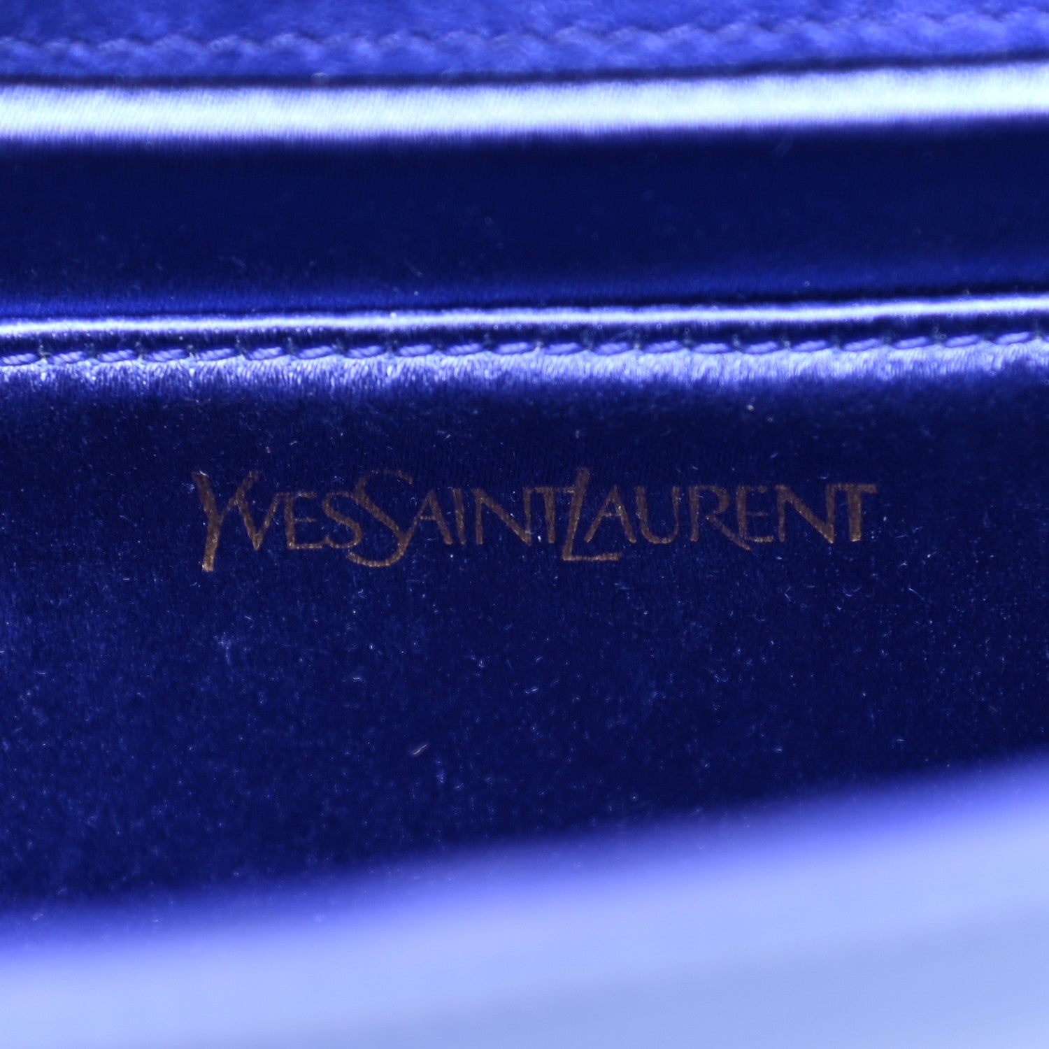 Saint Laurent Patent Calfskin Monogram Large Belle De Jour Clutch Royal Blue 6 of 7