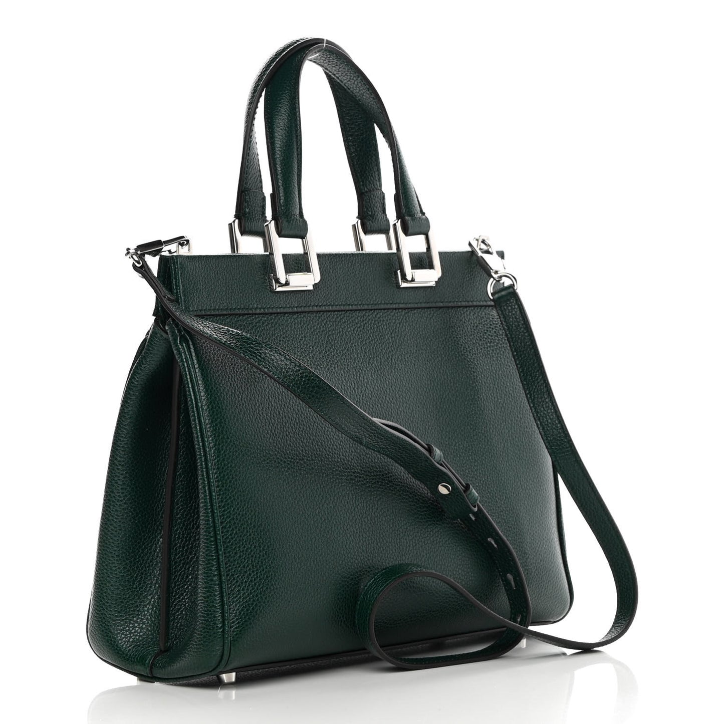 Grainy Calfskin Small Zumi Top Handle Bag Vintage Green