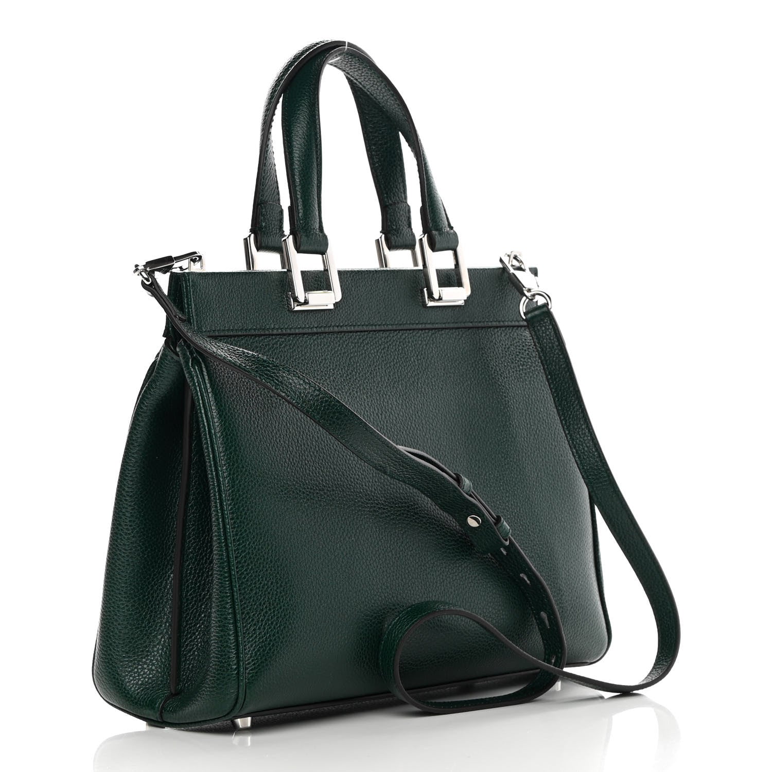 Gucci Grainy Calfskin Small Zumi Top Handle Bag Vintage Green 3 of 11